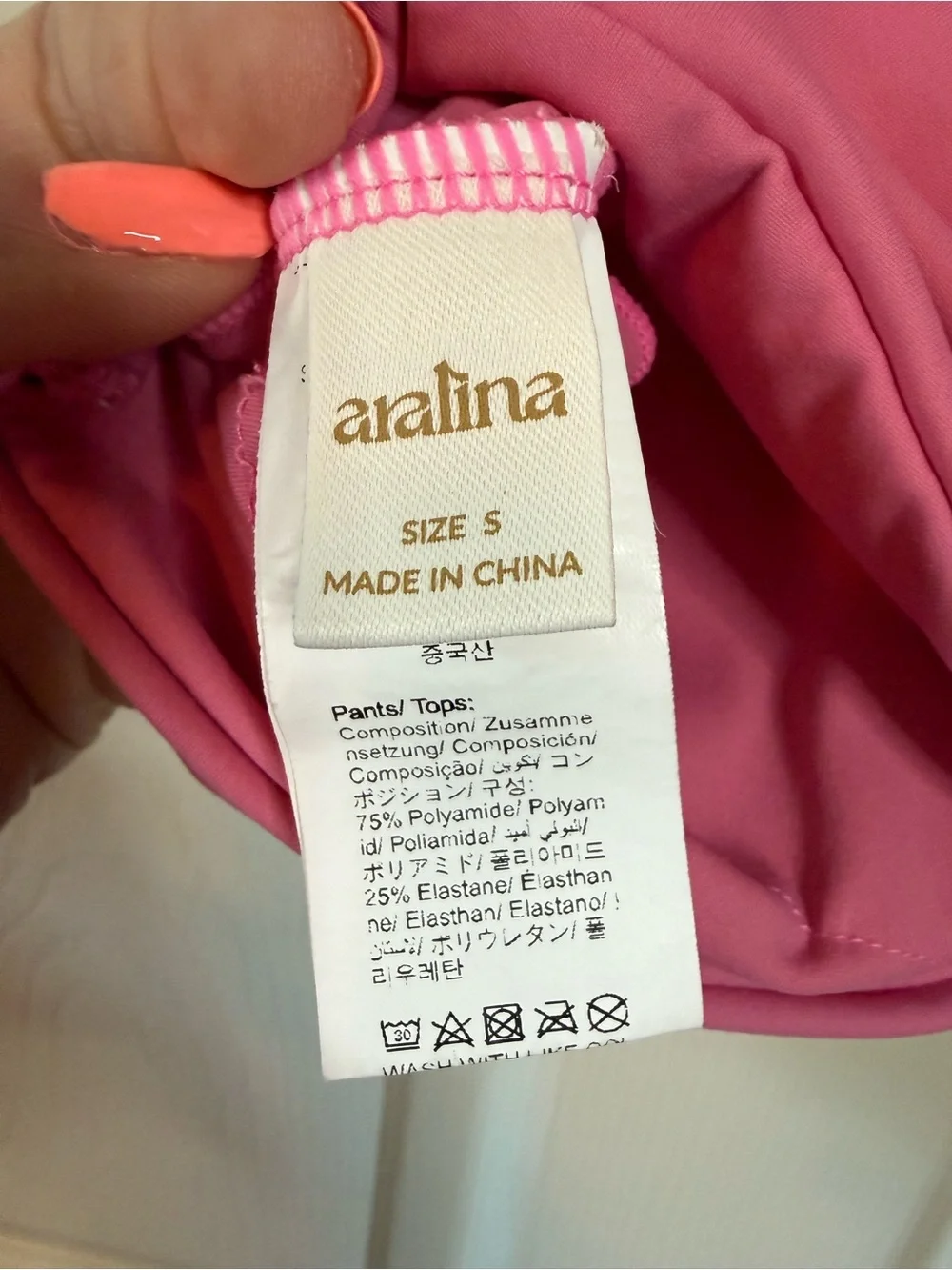 Aralina Pink Ruched Two-Piece Active Set Shorts Sports Bra Size Small
